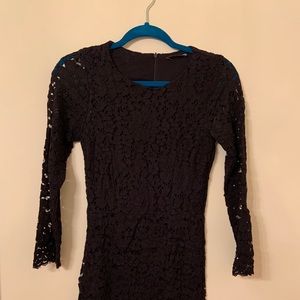 Zara lace black long sleeve dress
